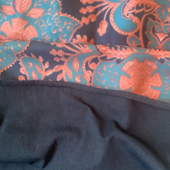 Collective Concepts navy/teal/rose floral lined empire waist strappy maxi dress - Picture 5 of 6